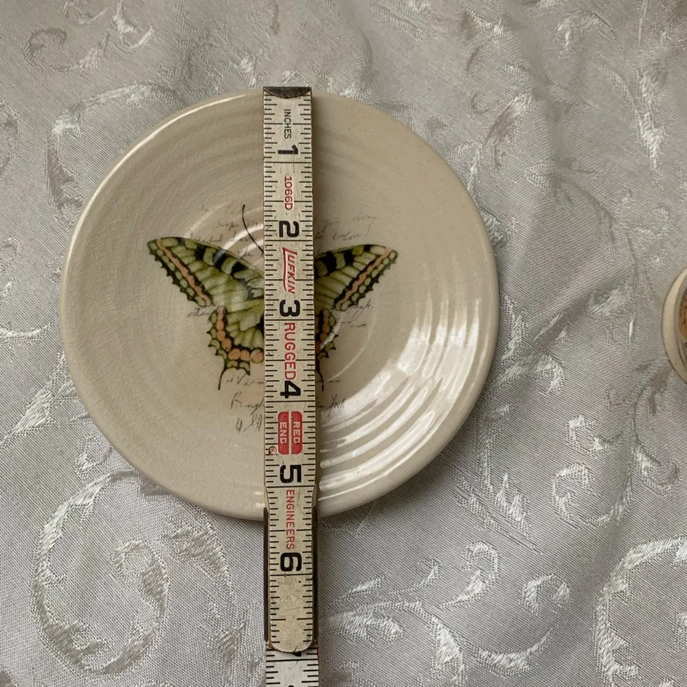 Butterfly Dragonfly Cup And Saucer Tea light/votive Holder ? Unmarked Cottage
